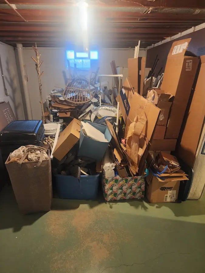 Roll-off dumpster container at job site for 4 Yard Dumpster Rental in Brookings